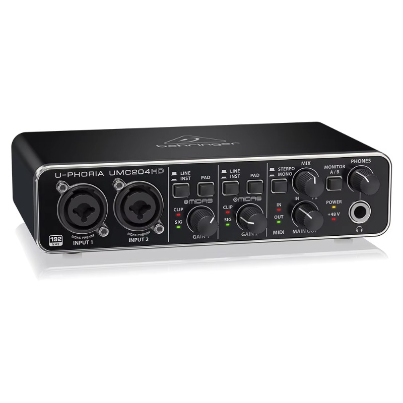 Audio Music Interface - Behringer UMC204HD 2-in/4-out USB 2.0 Audio