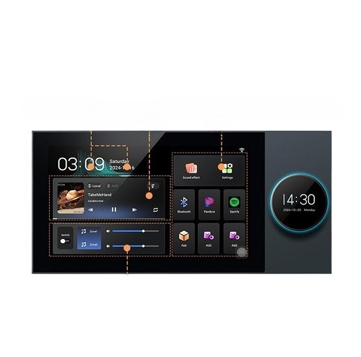 Audio Music Center - 7 Inch Wall Mount Touch Screen