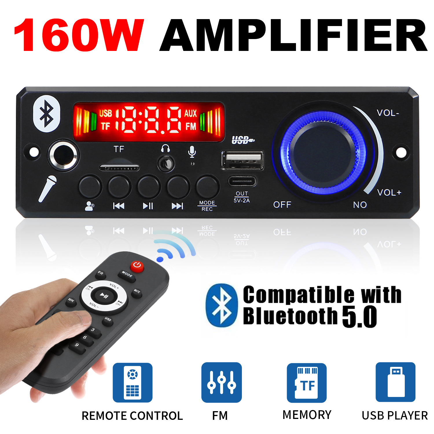 Audio Music Volume - 160W DIY Home Digital Amplifier MP3
