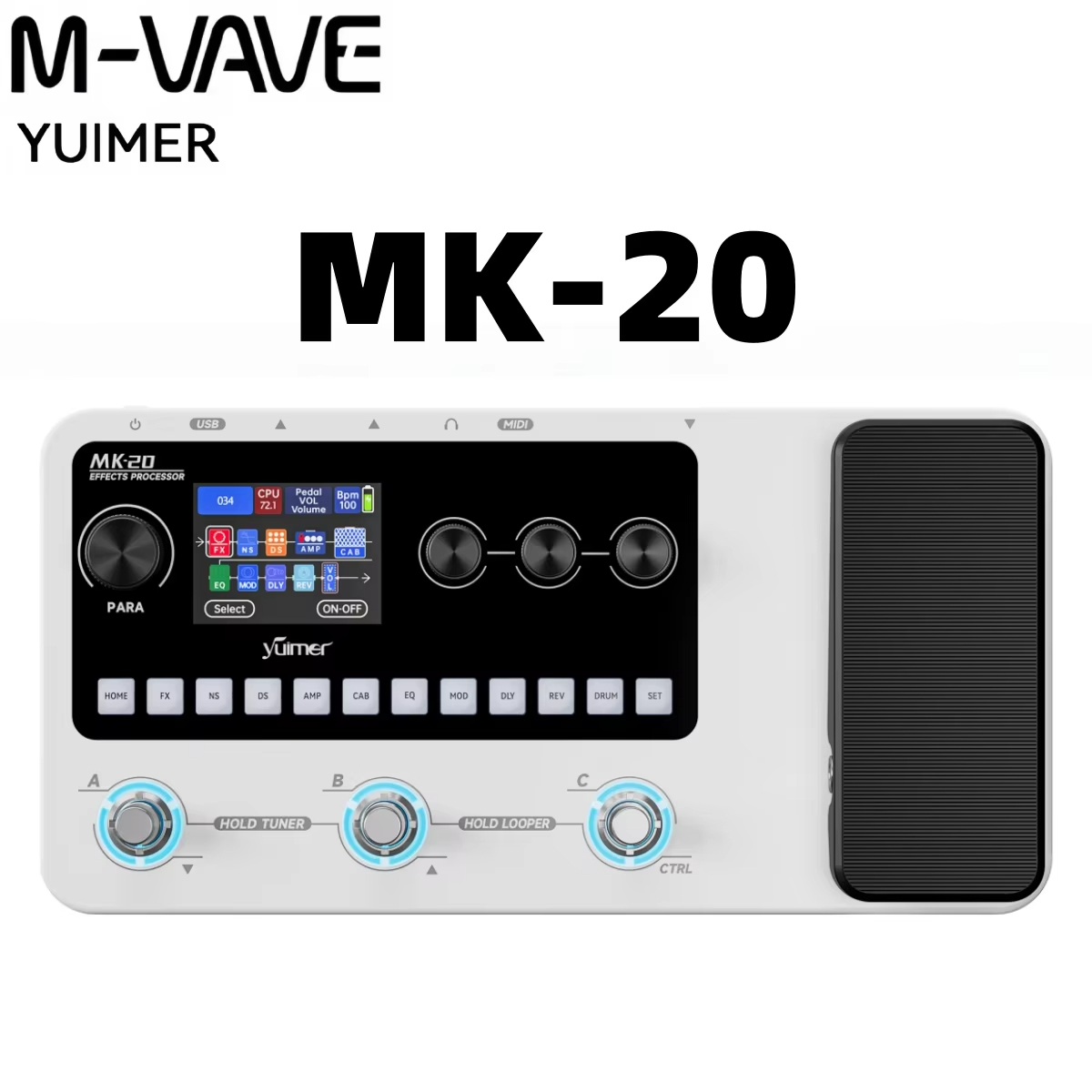 Audio Music Interface - M-VAVE MK-20 White Portable Guitar and