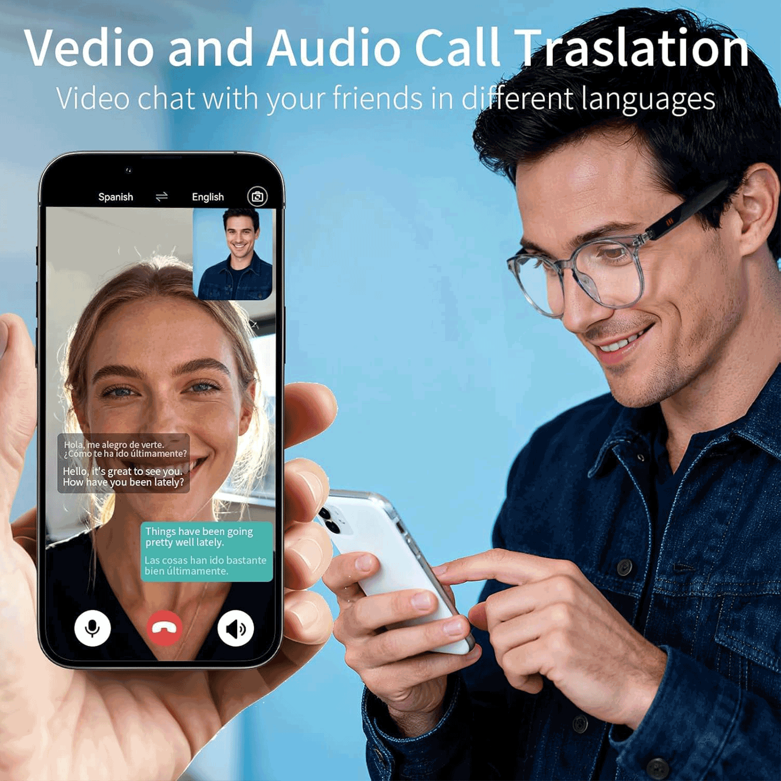 Audio Music App - Smart Audio Glasses, Real-Time Translation Via