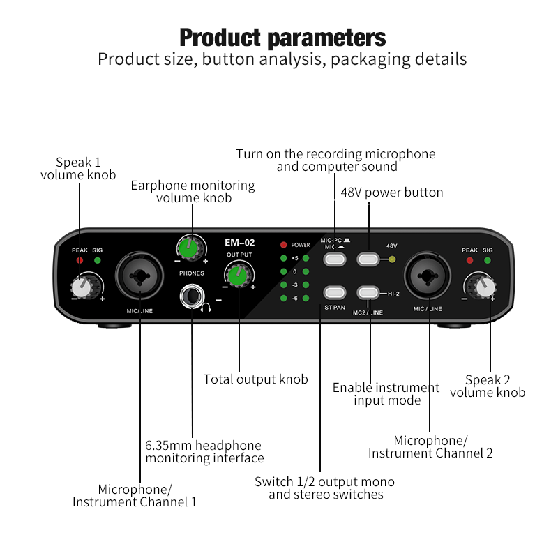 Audio Interface With Microphon - Audio Music Interface บทวิจารณ์และราคา
