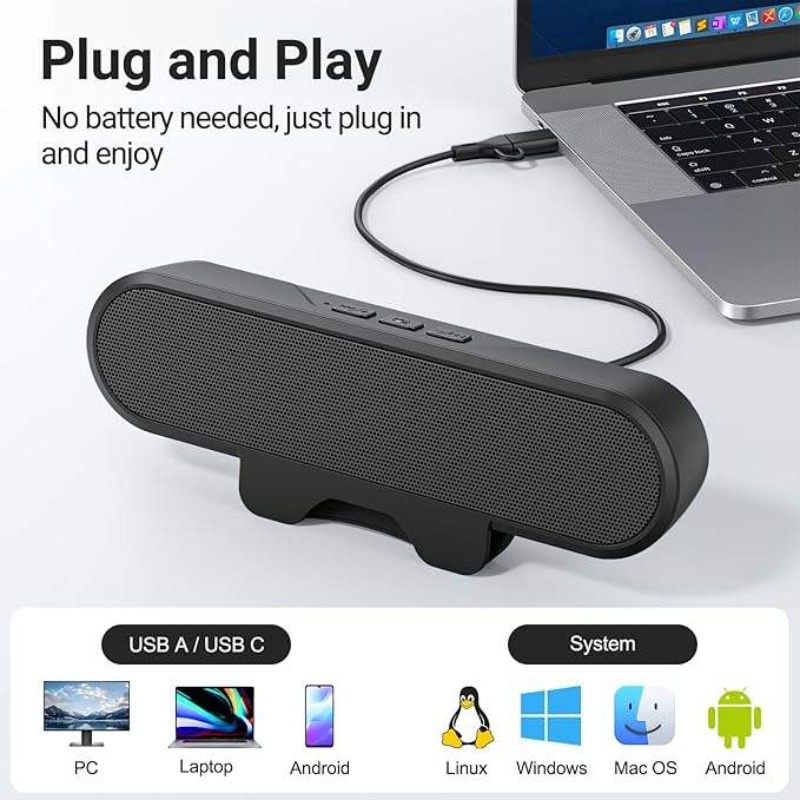 Portable Clip-on USB Soundbar  - Audio Music Online บทวิจารณ์และราคา