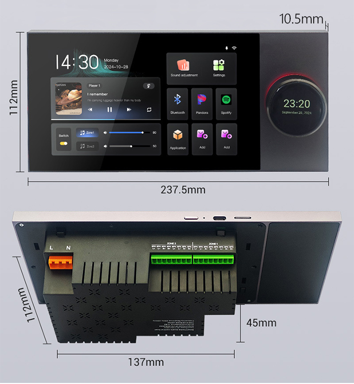 7 Inch Wall Mount Touch Screen - Audio Music Center บทวิจารณ์และราคา