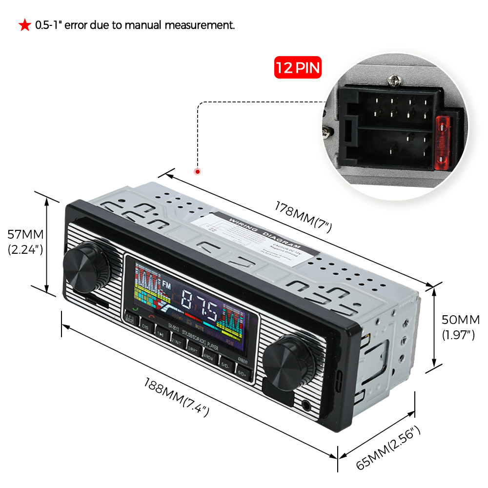 Vintage Car Radio Vehicle Inte - Audio Music Mp3 บทวิจารณ์และราคา