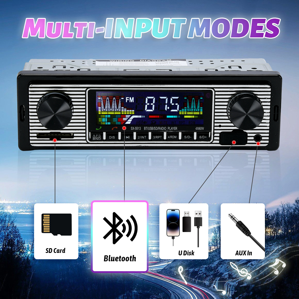 Vintage Car Radio Vehicle Inte - Audio Music Mp3 บทวิจารณ์และราคา
