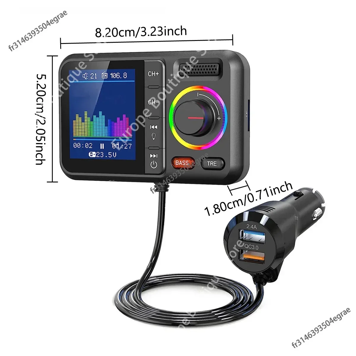 2026 NEW Car Wireless FM Trans - Audio Music Mp3 บทวิจารณ์และราคา