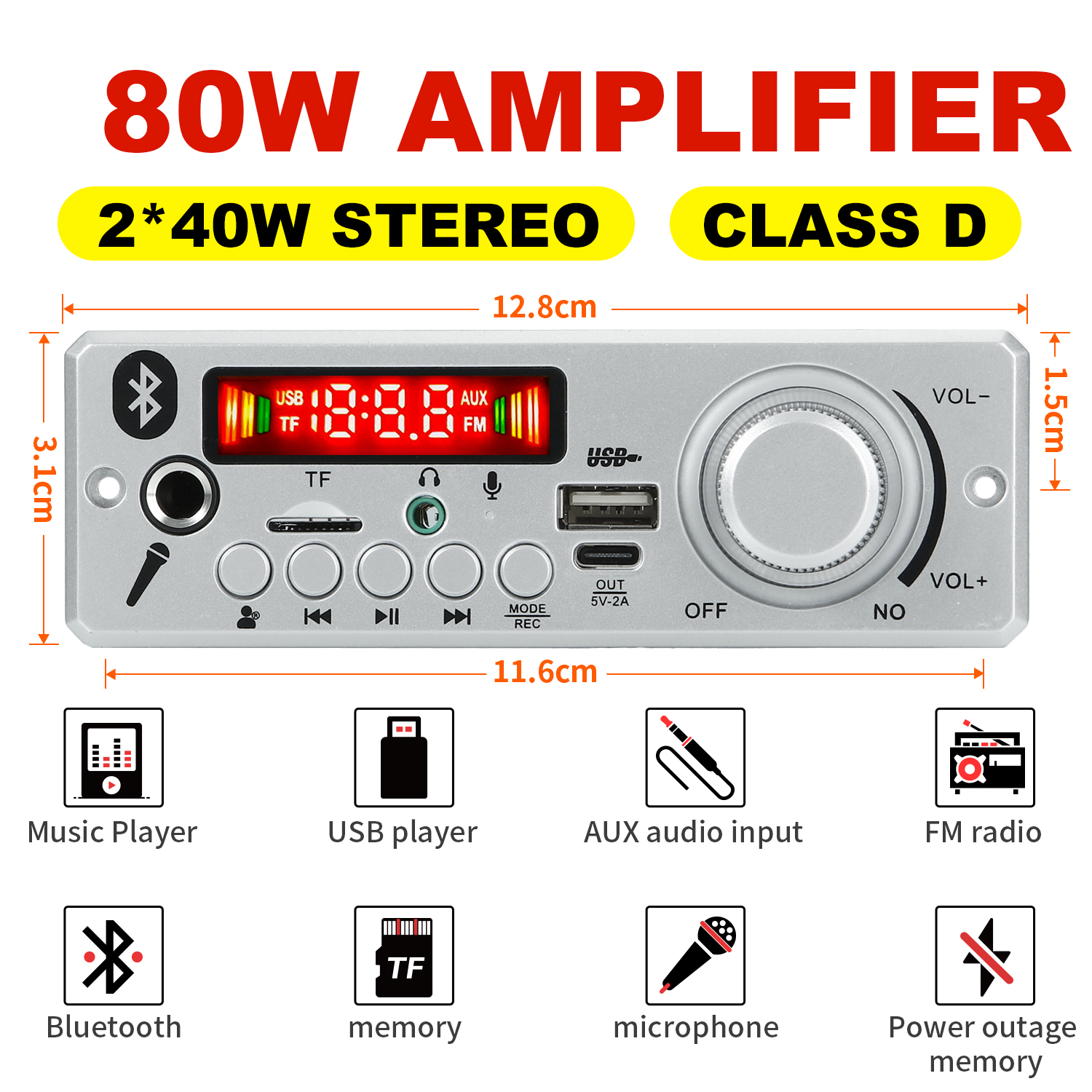 160W DIY Home Digital Amplifie - Audio Music Volume บทวิจารณ์และราคา
