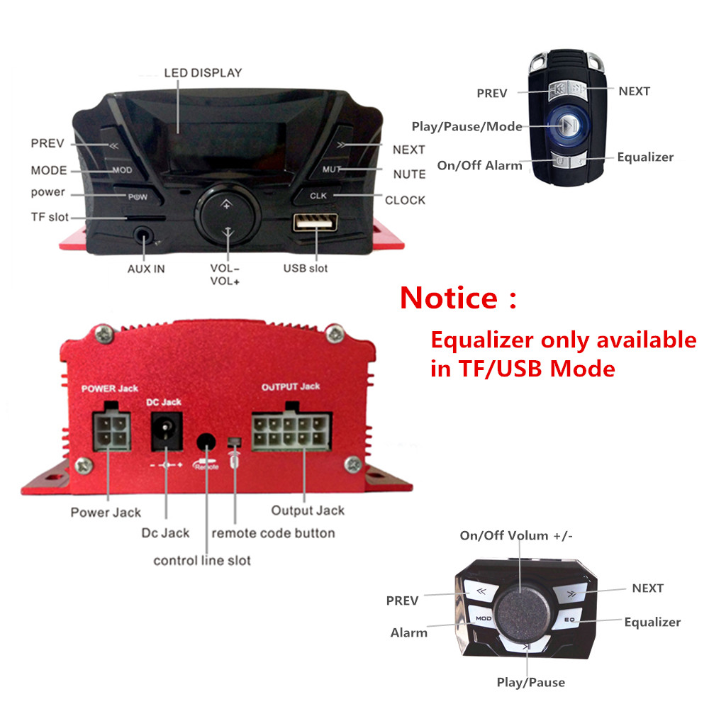 12V 4 Channel UTV ATV Golf Car - Audio Music Mp3 บทวิจารณ์และราคา