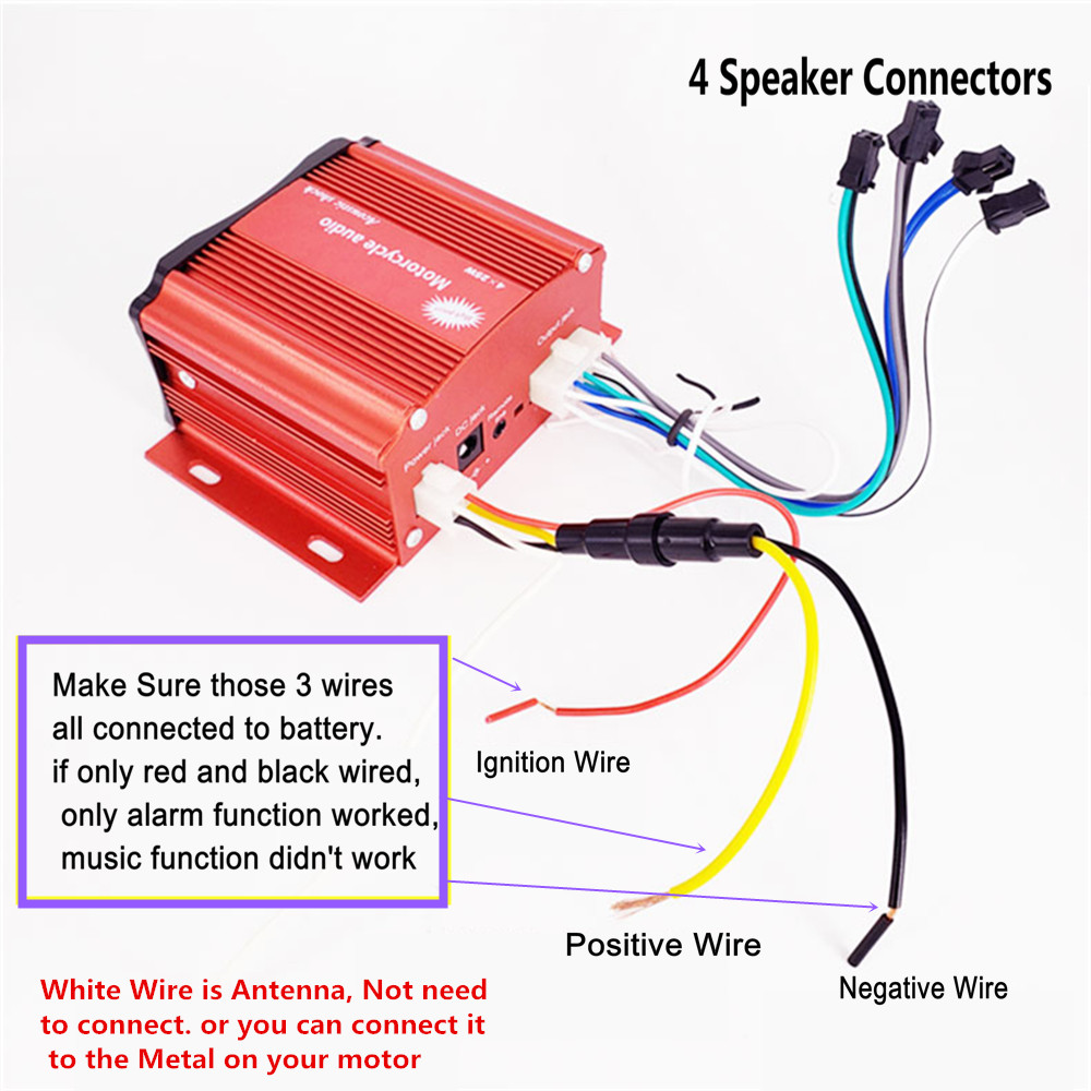 12V 4 Channel UTV ATV Golf Car - Audio Music Mp3 บทวิจารณ์และราคา
