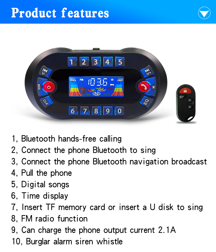 MT730 Motorcycle Bluetooth Spe - Audio Music Mp3 บทวิจารณ์และราคา