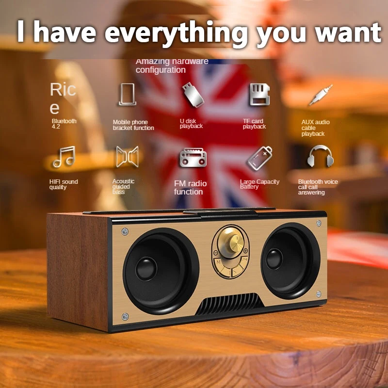 Wireless Dual Audio Wooden Por - Audio Music Center บทวิจารณ์และราคา