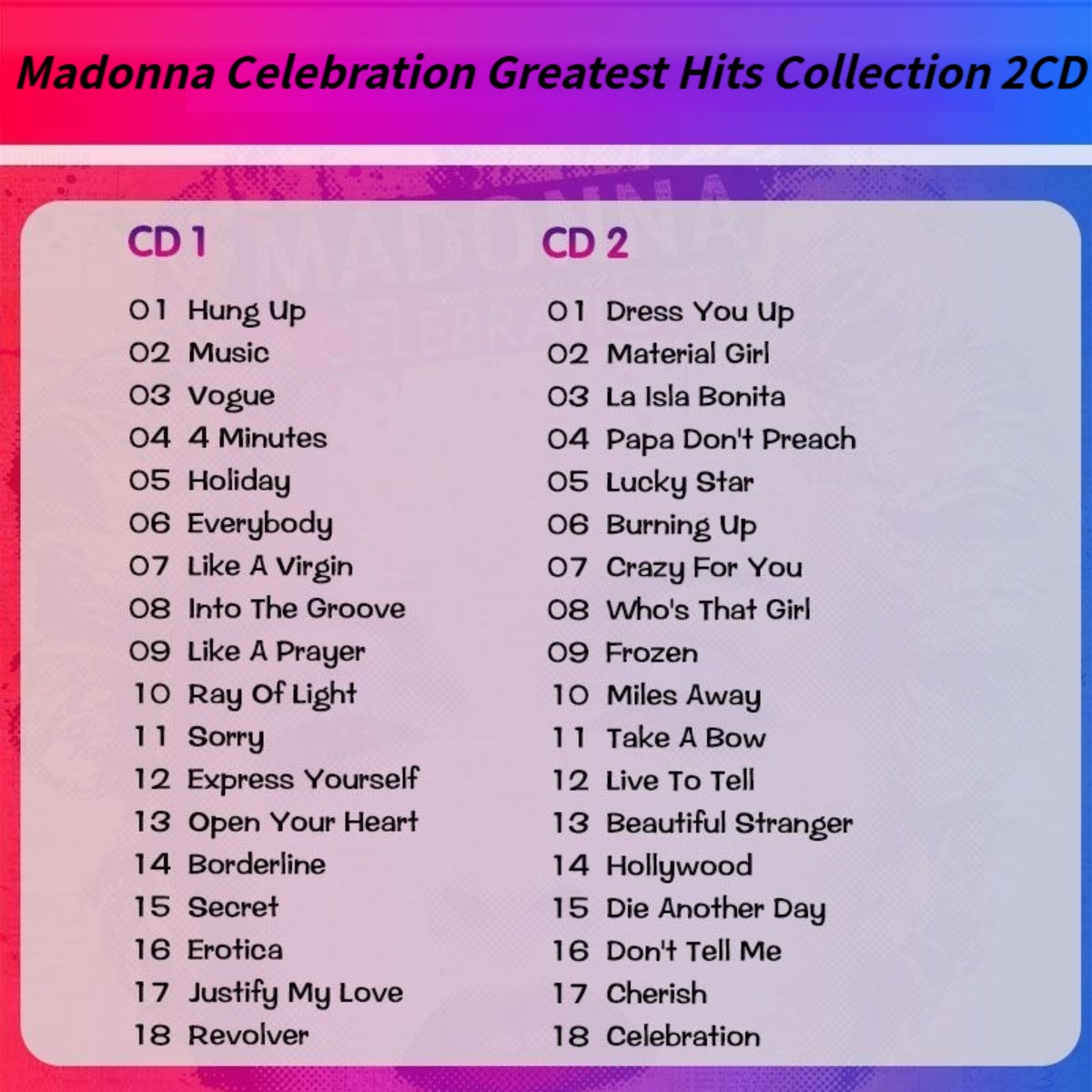 Madonna Celebration The Ultima - Audio To Music บทวิจารณ์และราคา
