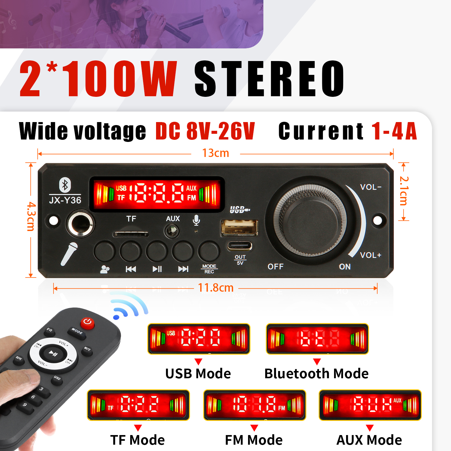 ARUIMEI  200W Amplifier  Bluet - Audio Music Volume บทวิจารณ์และราคา
