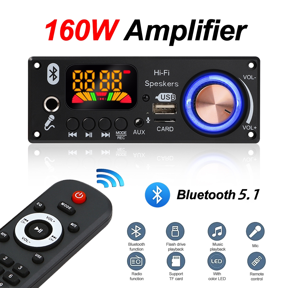 Bluetooth 5.1 DIY 160W Amplifi - Audio Music Volume บทวิจารณ์และราคา