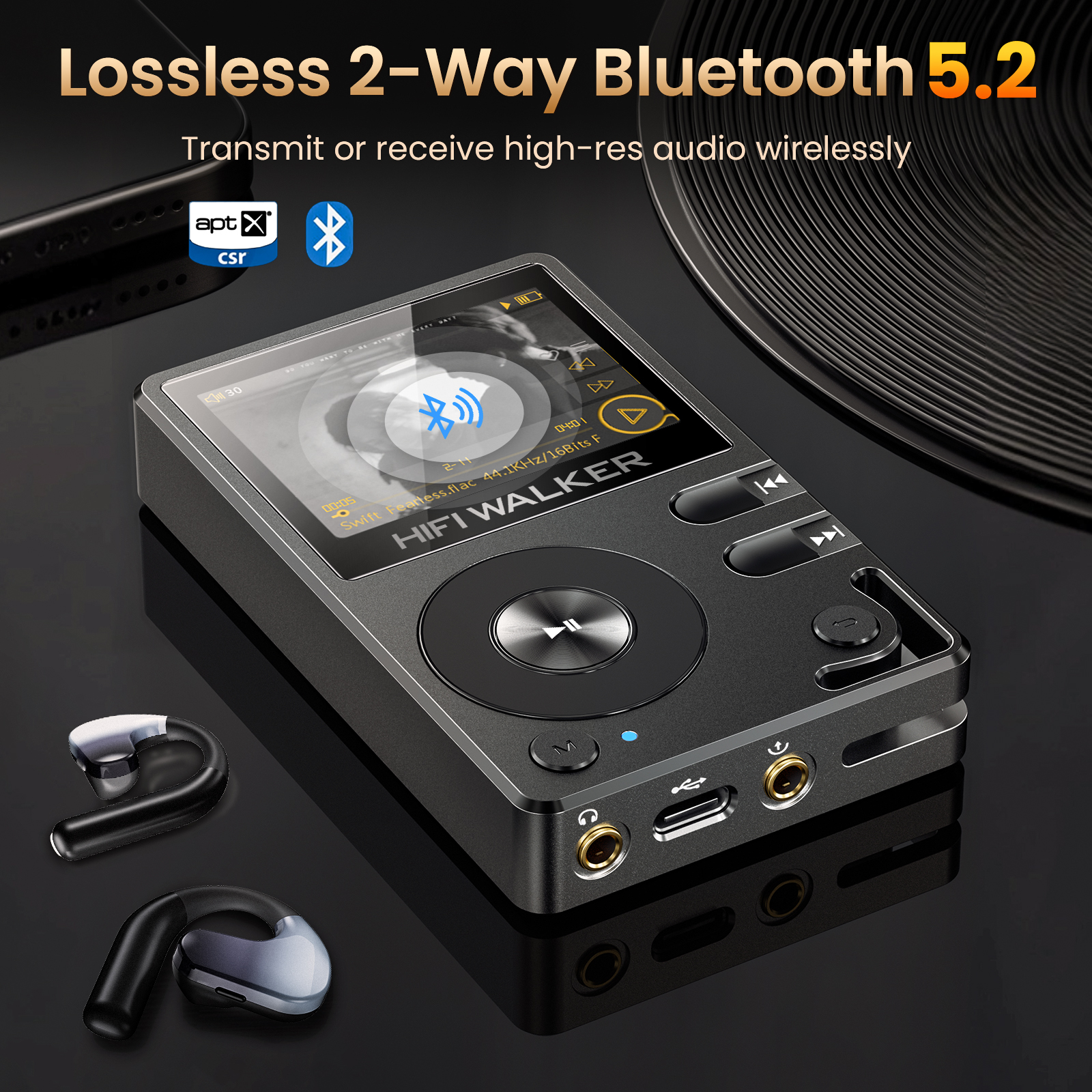 HiFi Walker H2 DAP Player, Por - Audio Music Offline บทวิจารณ์และราคา